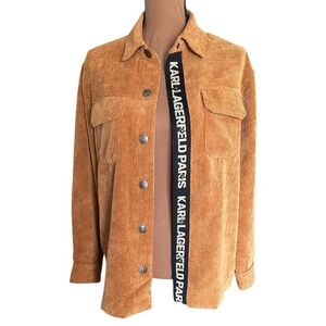 Karl Lagerfeld Womens Corduroy Shirt Jacket